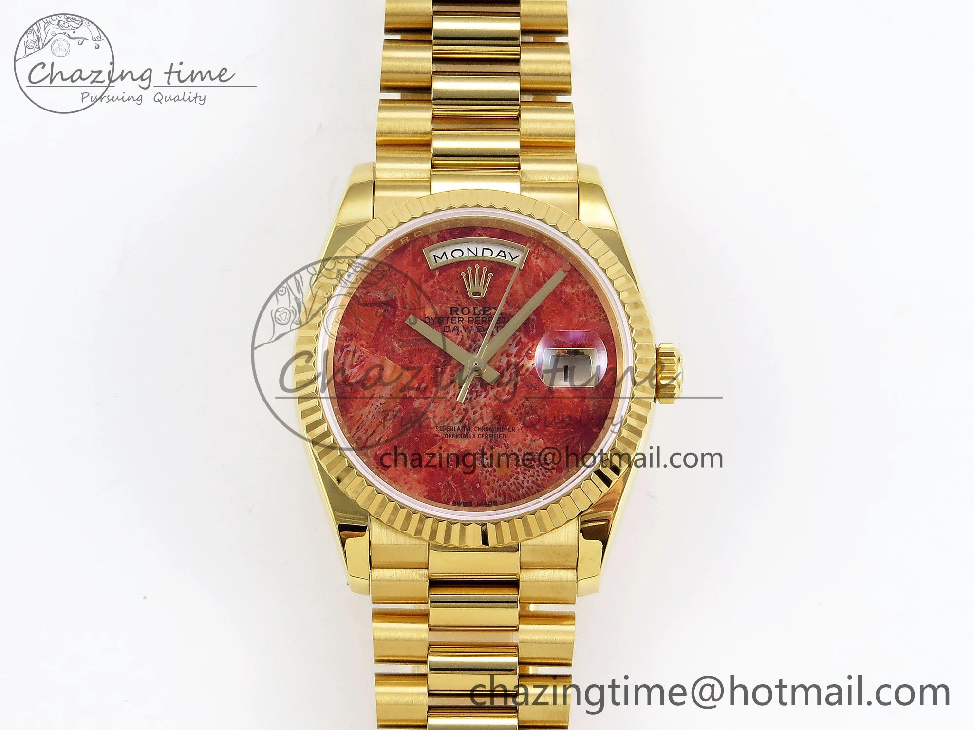 Day Date 36 YG RAF Best Edition Rock Dial on YG Bracelet A2836