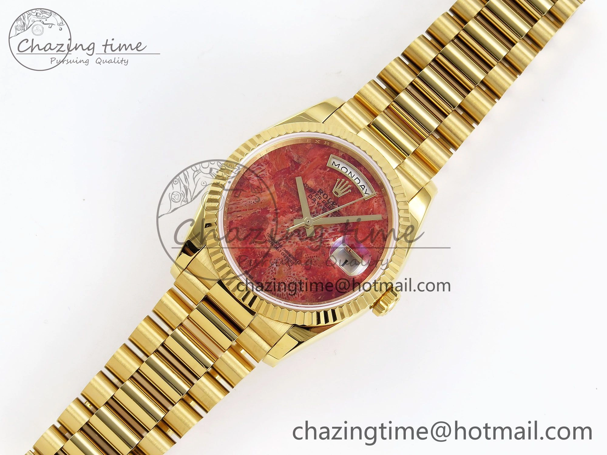 Day Date 36 YG RAF Best Edition Rock Dial on YG Bracelet A2836