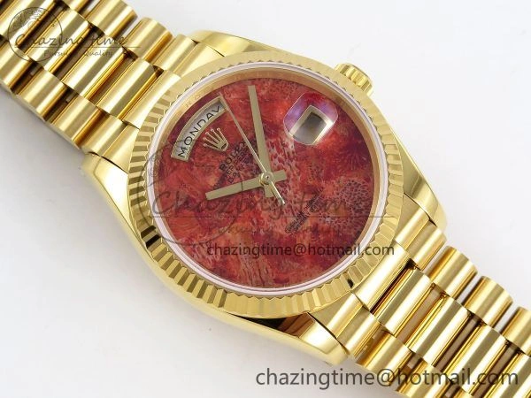 Day Date 36 YG RAF Best Edition Rock Dial on YG Bracelet A2836