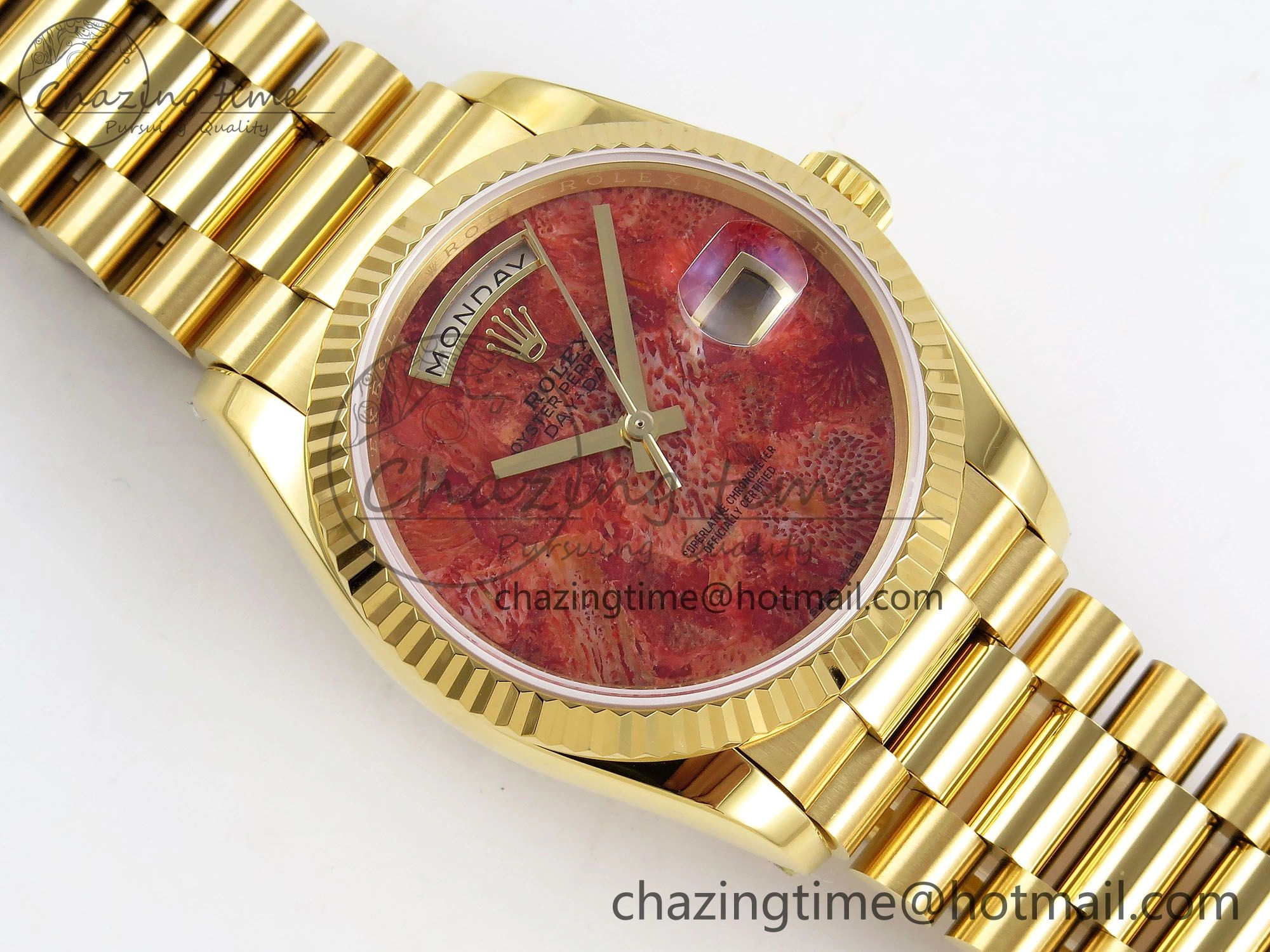 Day Date 36 YG RAF Best Edition Rock Dial on YG Bracelet A2836