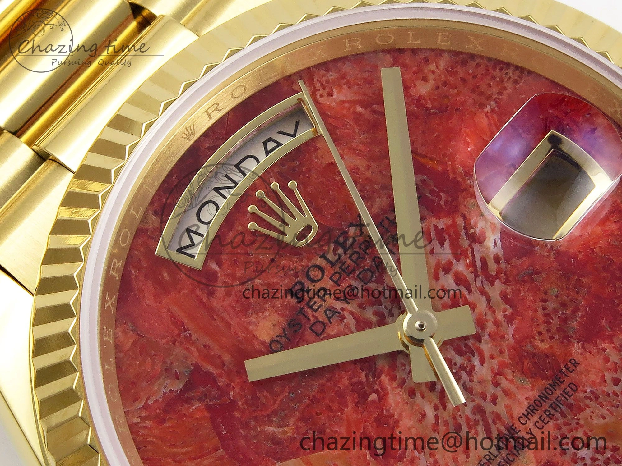 Day Date 36 YG RAF Best Edition Rock Dial on YG Bracelet A2836