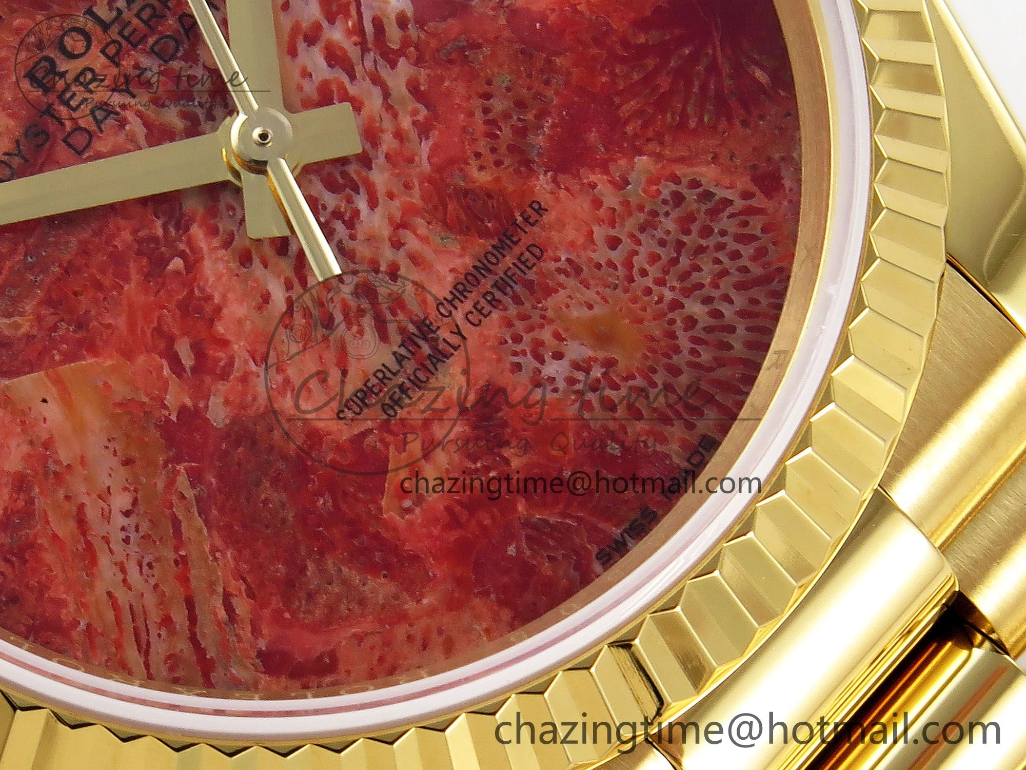 Day Date 36 YG RAF Best Edition Rock Dial on YG Bracelet A2836