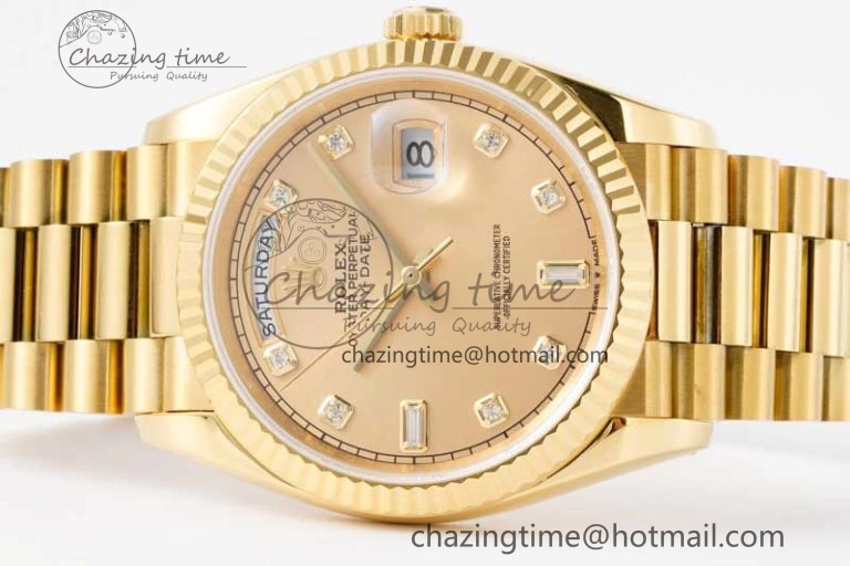 Day Date 36 YG RAF Best Edition YG Diamonds Dial on YG Bracelet A2836