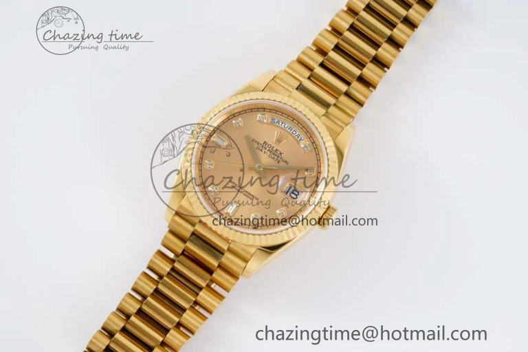 Day Date 36 YG RAF Best Edition YG Diamonds Dial on YG Bracelet A2836