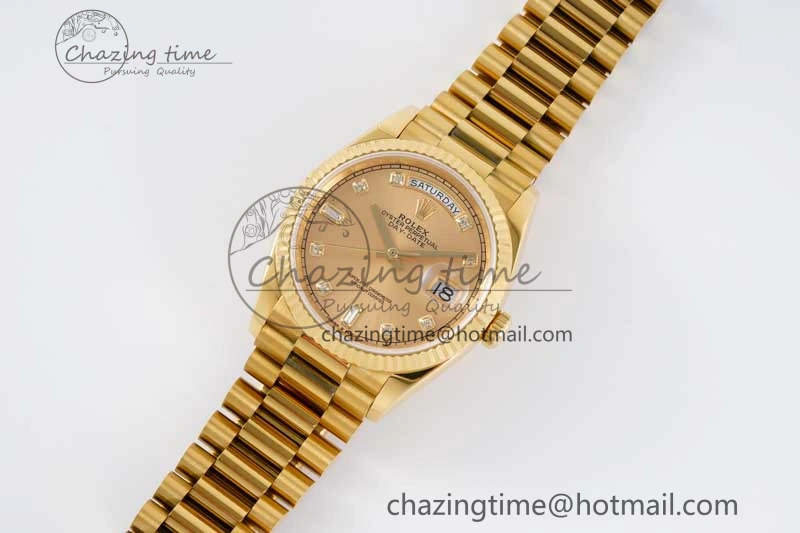 Day Date 36 YG RAF Best Edition YG Diamonds Dial on YG Bracelet A2836