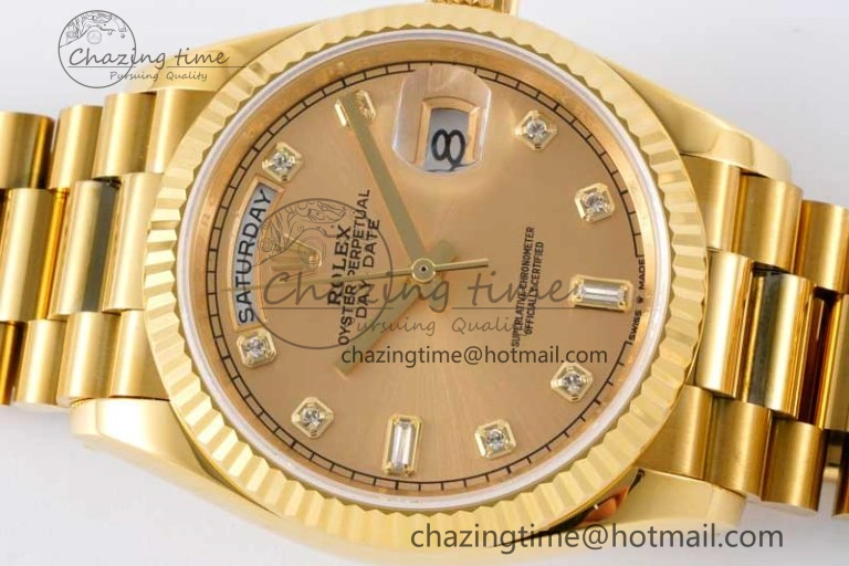 Day Date 36 YG RAF Best Edition YG Diamonds Dial on YG Bracelet A2836