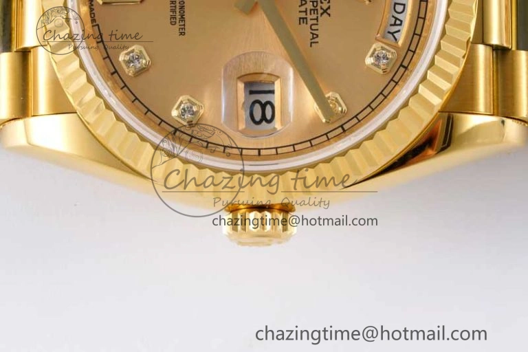 Day Date 36 YG RAF Best Edition YG Diamonds Dial on YG Bracelet A2836