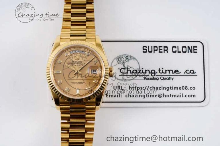 Day Date 36 YG RAF Best Edition YG Diamonds Dial on YG Bracelet A2836