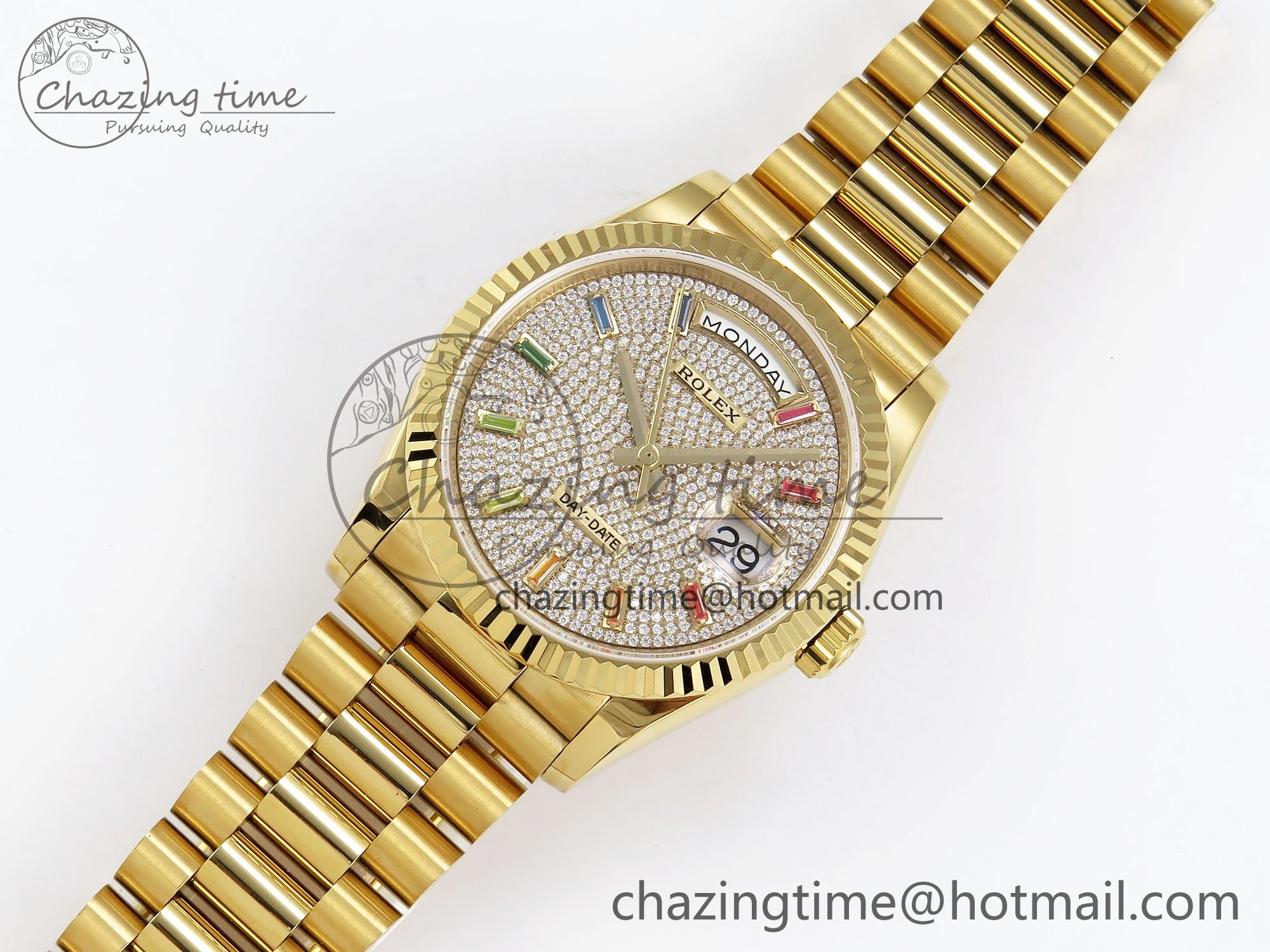 Day Date 36 YG TWSF Best Edition Diamonds Dial on YG Bracelet A2836