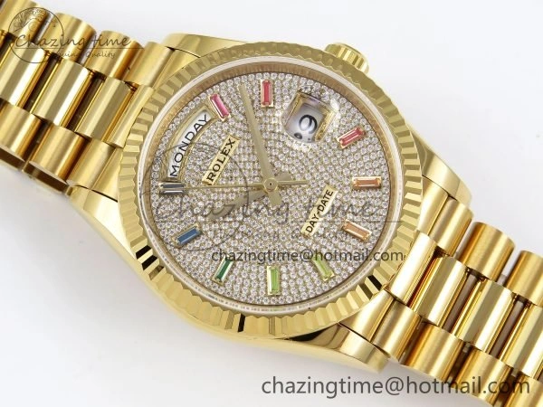 Day Date 36 YG TWSF Best Edition Diamonds Dial on YG Bracelet A2836