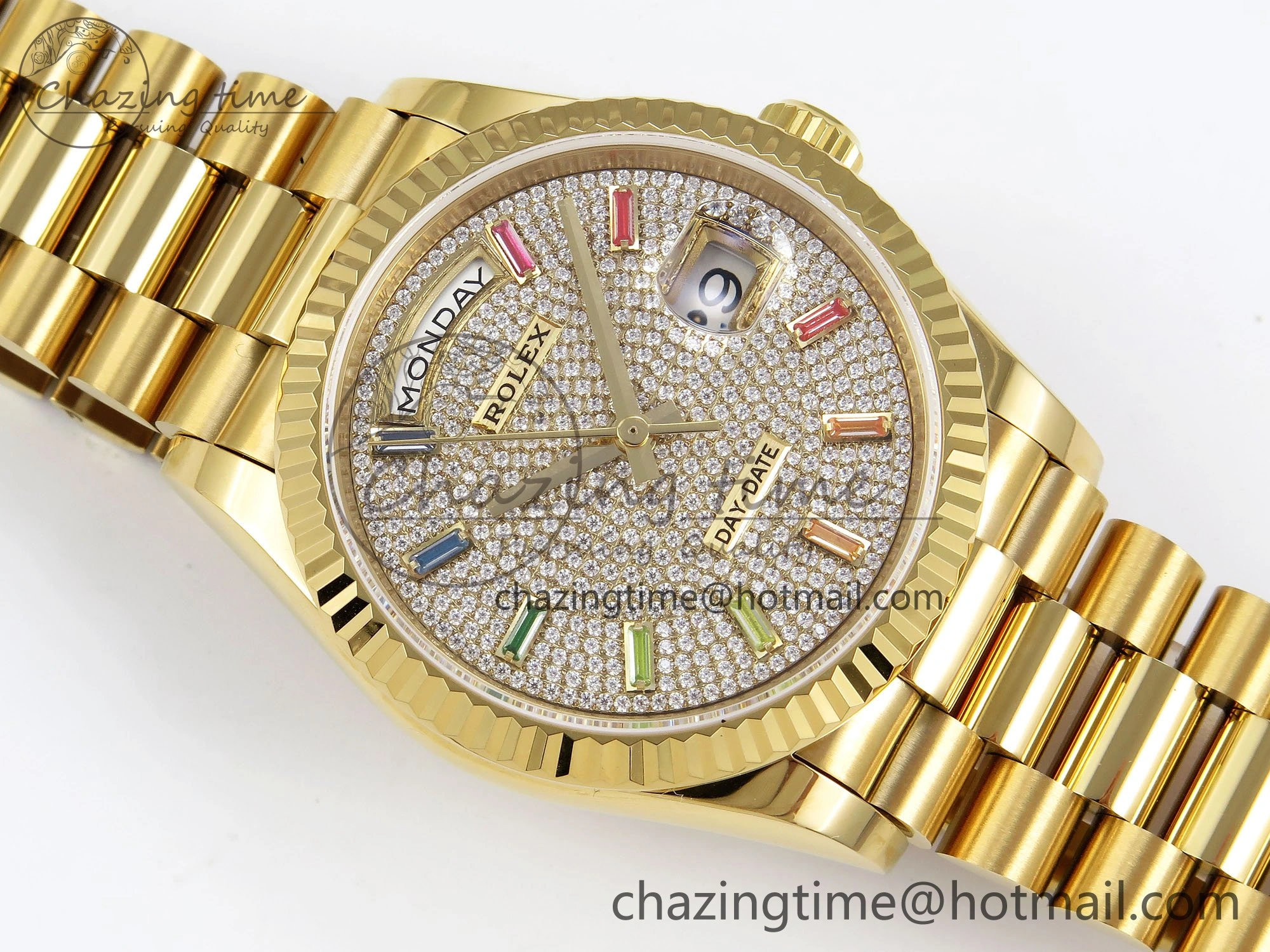 Day Date 36 YG TWSF Best Edition Diamonds Dial on YG Bracelet A2836