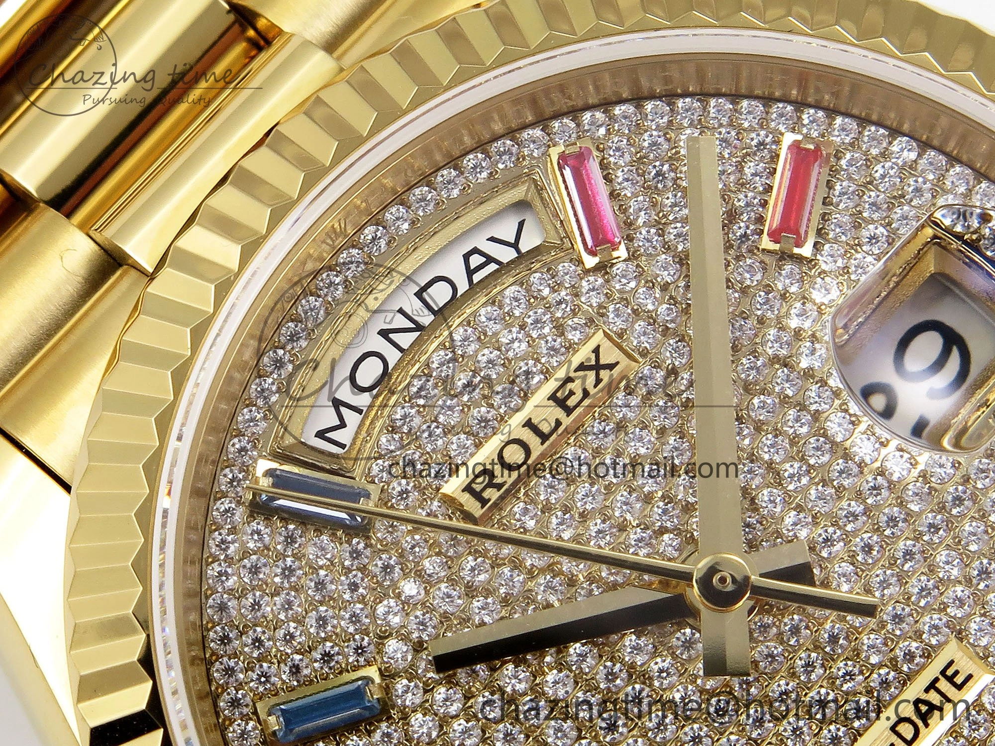 Day Date 36 YG TWSF Best Edition Diamonds Dial on YG Bracelet A2836