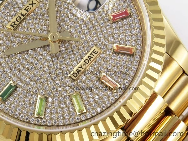 Day Date 36 YG TWSF Best Edition Diamonds Dial on YG Bracelet A2836
