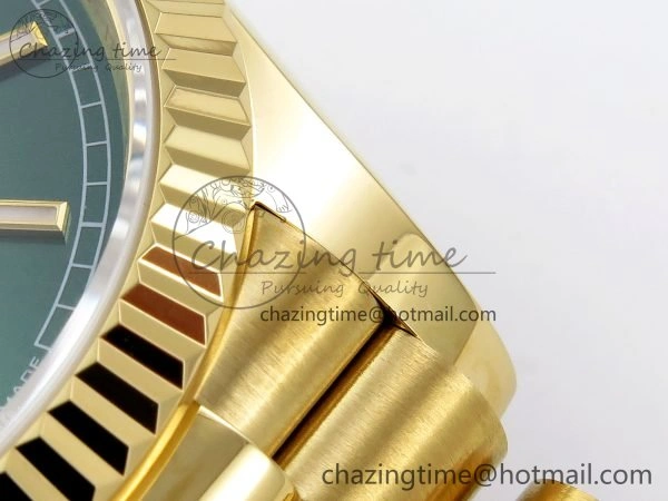 Day Date 36 YG TWSF Best Edition Green Dial on YG Bracelet A2836