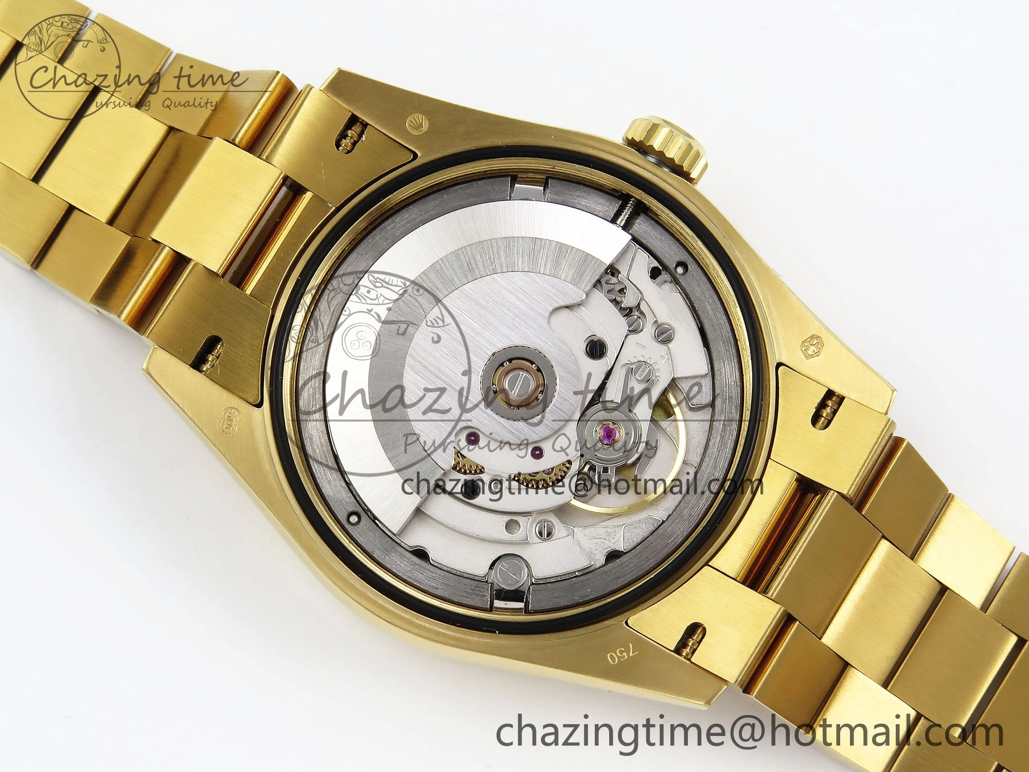 Day Date 36 YG TWSF Best Edition Orange Red Roman Diamonds Dial on YG Bracelet A2836
