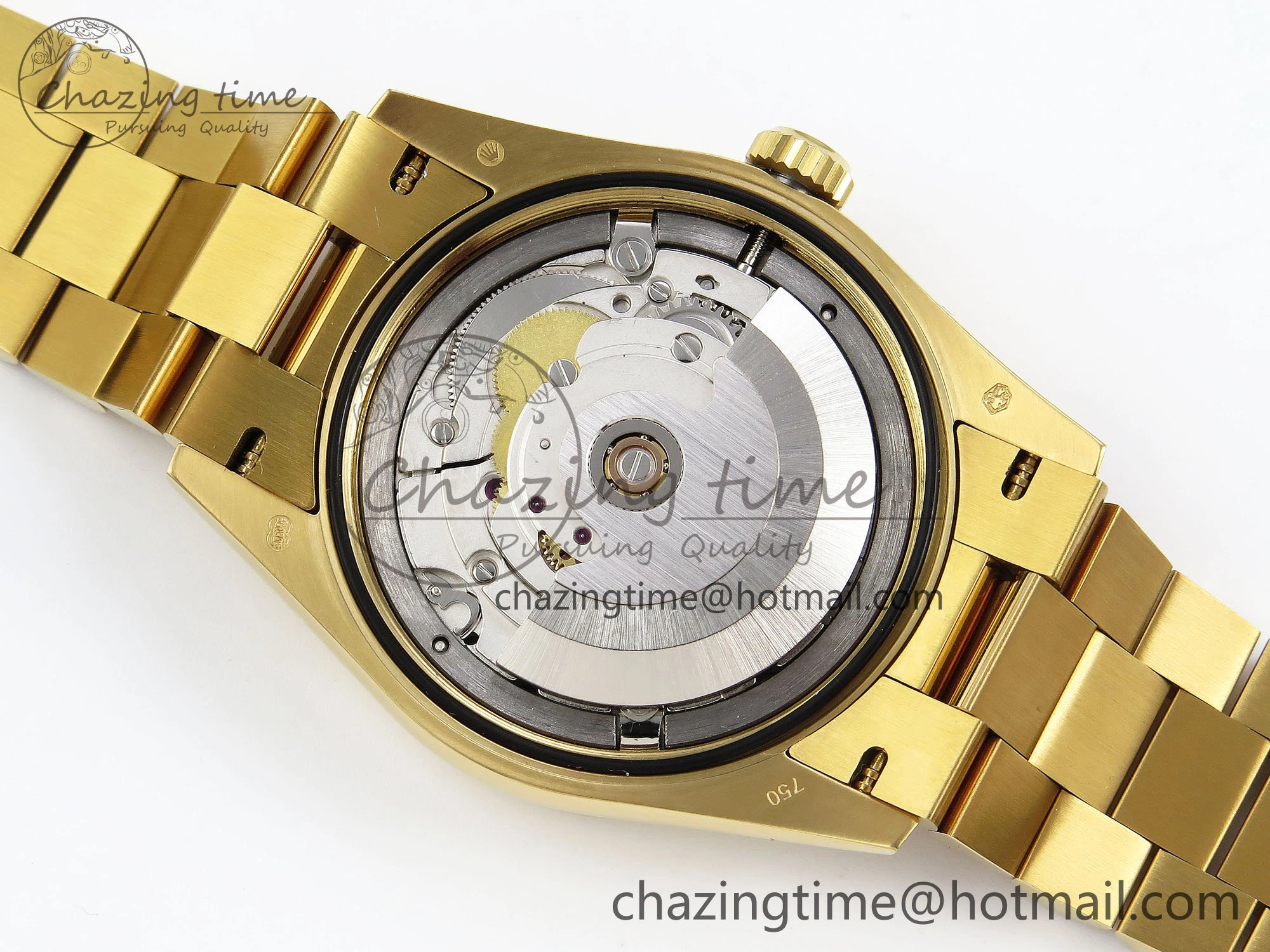 Day Date 36 YG TWSF Best Edition Orange Red Roman Diamonds Dial on YG Bracelet A2836