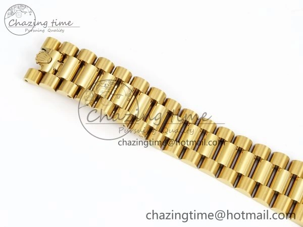 Day Date 36 YG TWSF Best Edition Orange Red Roman Diamonds Dial on YG Bracelet A2836