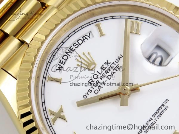 Day Date 36 YG TWSF Best Edition White Roman Dial on YG Bracelet A2836