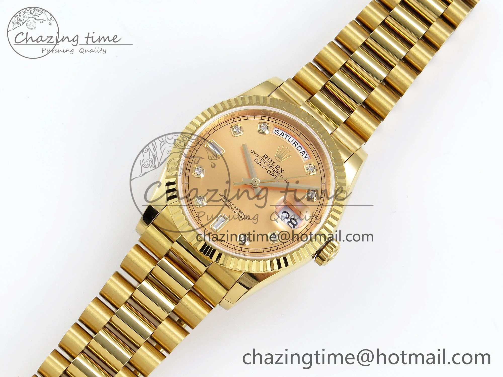 Day Date 36 YG TWSF Best Edition YG Diamonds Dial on YG Bracelet A2836