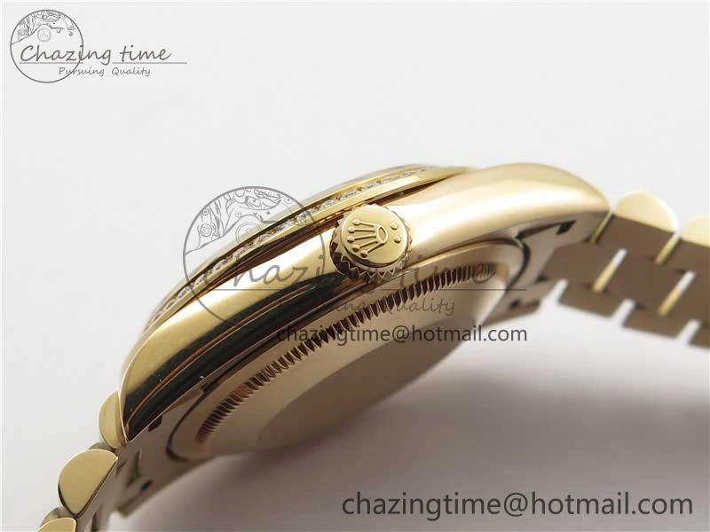 Day-Date 36mm 128235 RG Crystal BP Best Edition RG Crystal Marker Dial on RG President Bracelet A2836