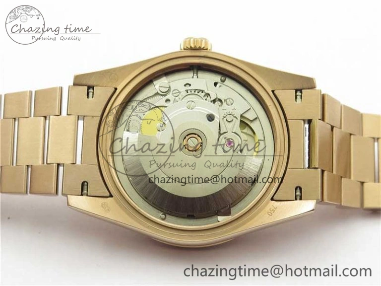 Day-Date 36mm 128235 RG Crystal BP Best Edition RG Crystal Marker Dial on RG President Bracelet A2836