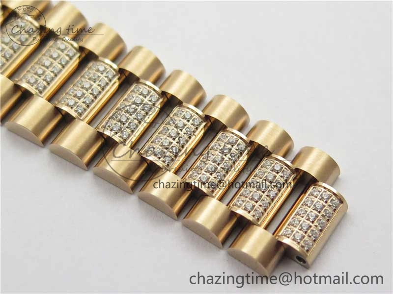 Day-Date 36mm 128235 RG Crystal BP Best Edition RG Crystal Marker Dial on RG President Bracelet A2836