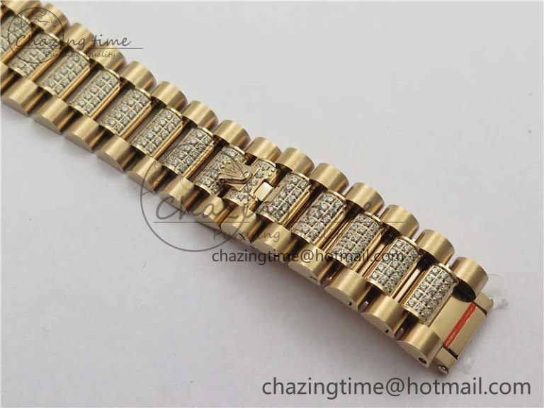 Day-Date 36mm 128235 RG Crystal BP Best Edition RG Crystal Marker Dial on RG President Bracelet A2836