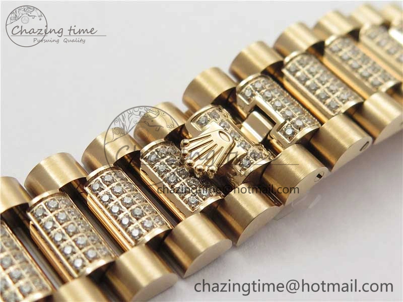 Day-Date 36mm 128235 RG Crystal BP Best Edition RG Crystal Marker Dial on RG President Bracelet A2836
