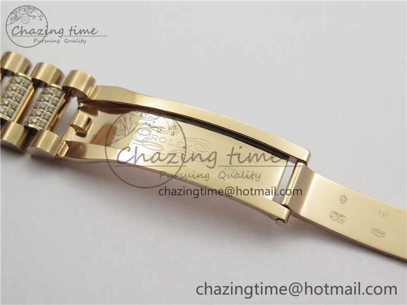Day-Date 36mm 128235 RG Crystal BP Best Edition RG Crystal Marker Dial on RG President Bracelet A2836