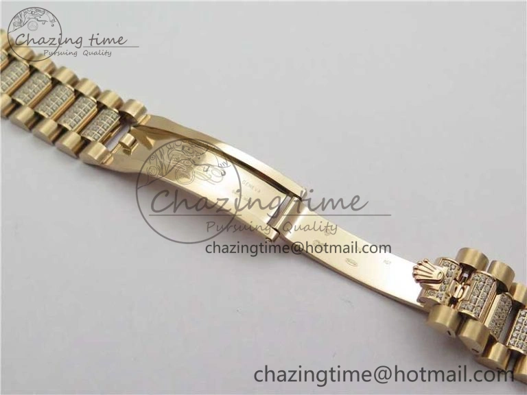 Day-Date 36mm 128235 RG Crystal BP Best Edition RG Crystal Marker Dial on RG President Bracelet A2836