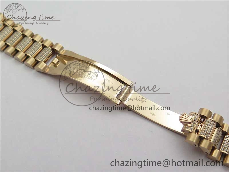 Day-Date 36mm 128235 RG Crystal BP Best Edition RG Crystal Marker Dial on RG President Bracelet A2836