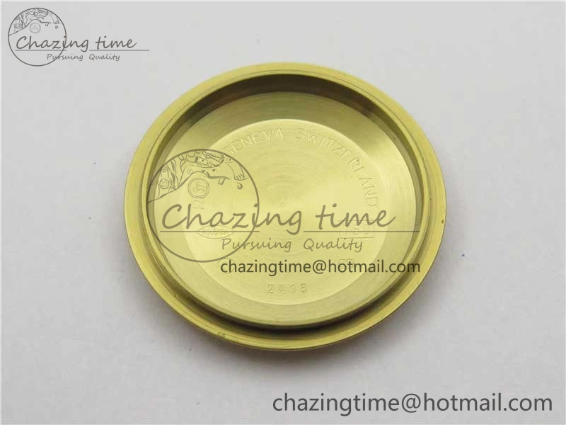 Day-Date 36mm 128235 YG Crystal BP Best Edition Gray MOP Crystal Marker Dial on YG President Bracelet A2836