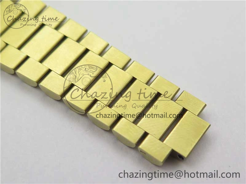 Day-Date 36mm 128235 YG Crystal BP Best Edition Green Crystal Marker Dial on YG President Bracelet A2836