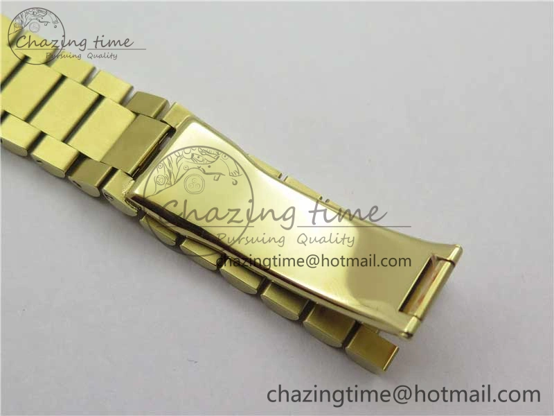 Day-Date 36mm 128235 YG Crystal BP Best Edition Green Crystal Marker Dial on YG President Bracelet A2836