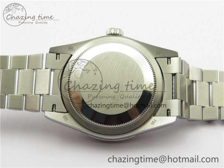 Day-Date 36mm 128239 SS Crystal BP Best Edition Blue Crystal Marker Dial on SS President Bracelet A2836