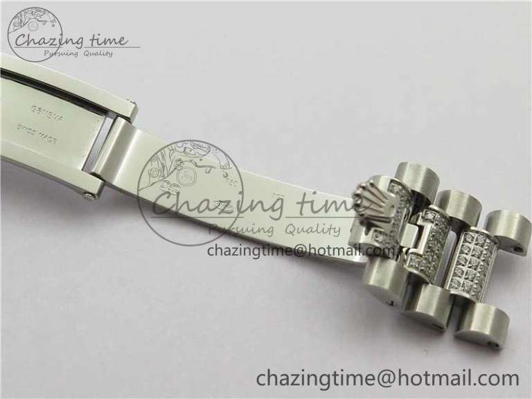Day-Date 36mm 128239 SS Crystal BP Best Edition Blue Crystal Marker Dial on SS President Bracelet A2836