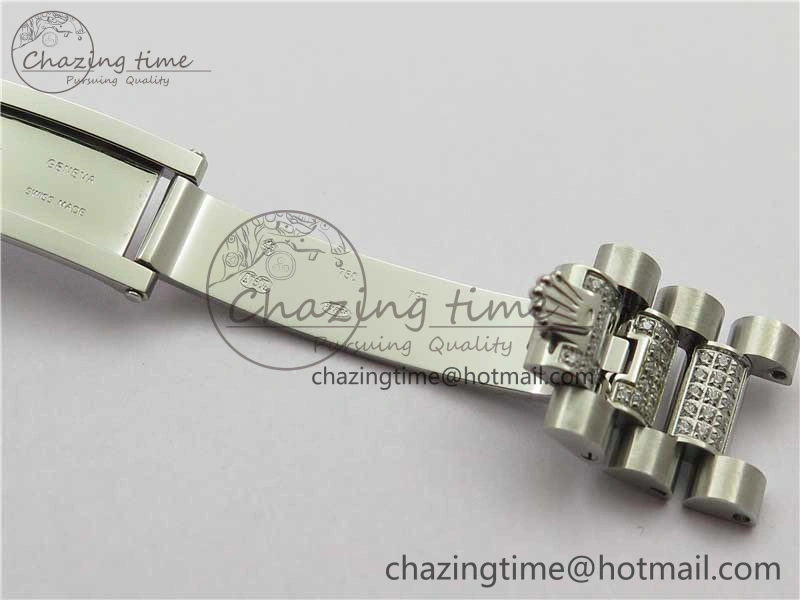 Day-Date 36mm 128239 SS Crystal BP Best Edition Blue Crystal Marker Dial on SS President Bracelet A2836