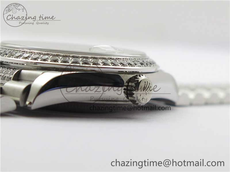 Day-Date 36mm 128239 SS Crystal BP Best Edition Gray Crystal Marker Dial on SS President Bracelet A2836