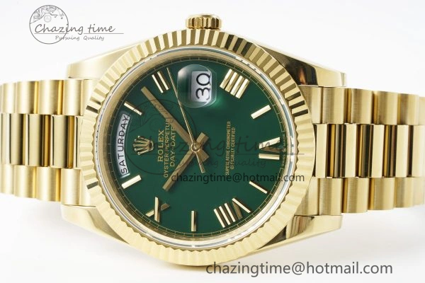 Day Date 40 228238 YG JDF 1:1 Best Edition Green Dial on YG Bracelet VR3255