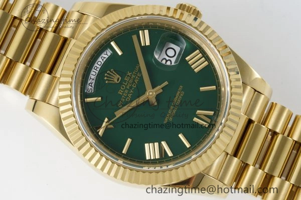 Day Date 40 228238 YG JDF 1:1 Best Edition Green Dial on YG Bracelet VR3255