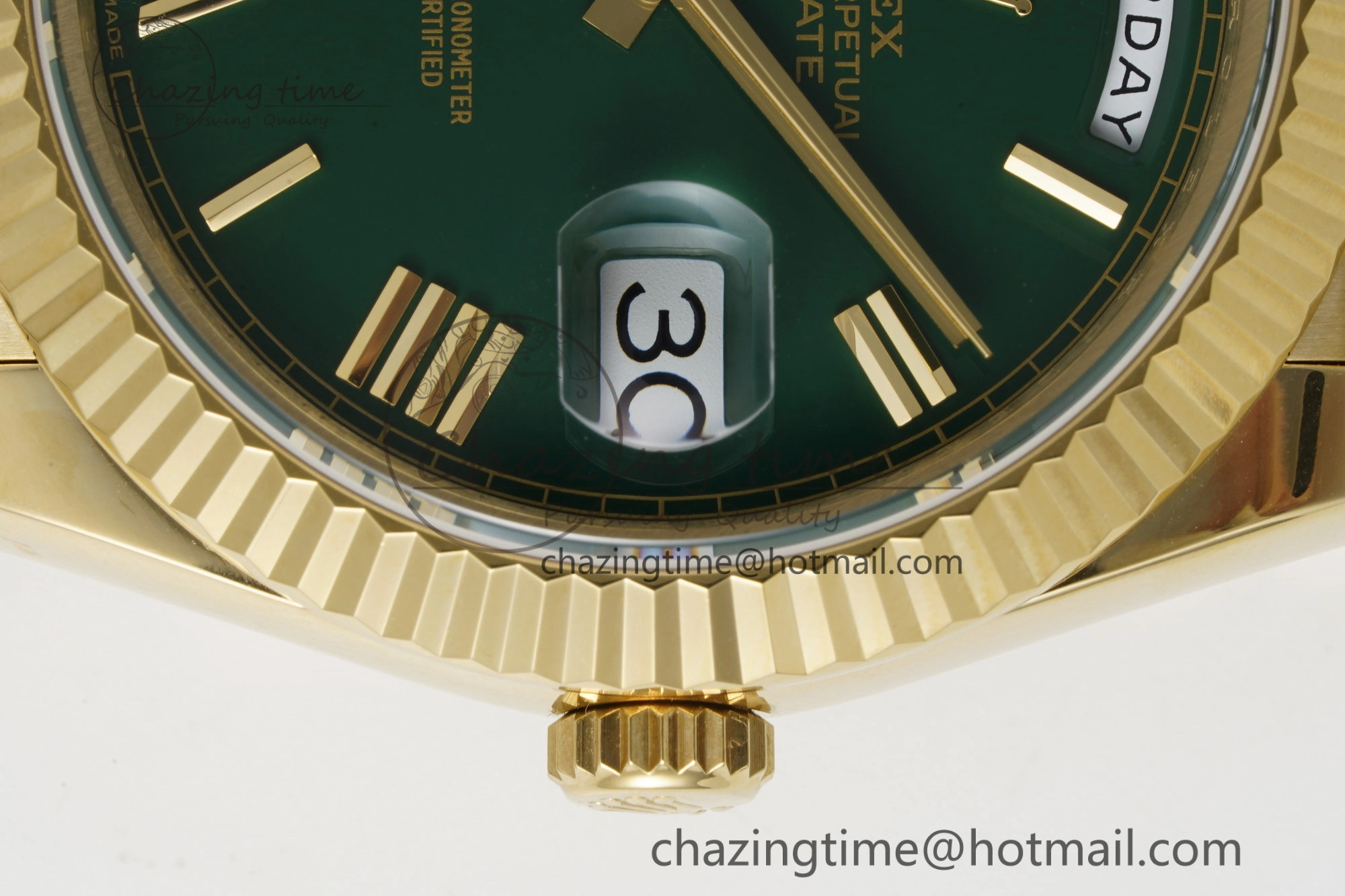 Day Date 40 228238 YG JDF 1:1 Best Edition Green Dial on YG Bracelet VR3255