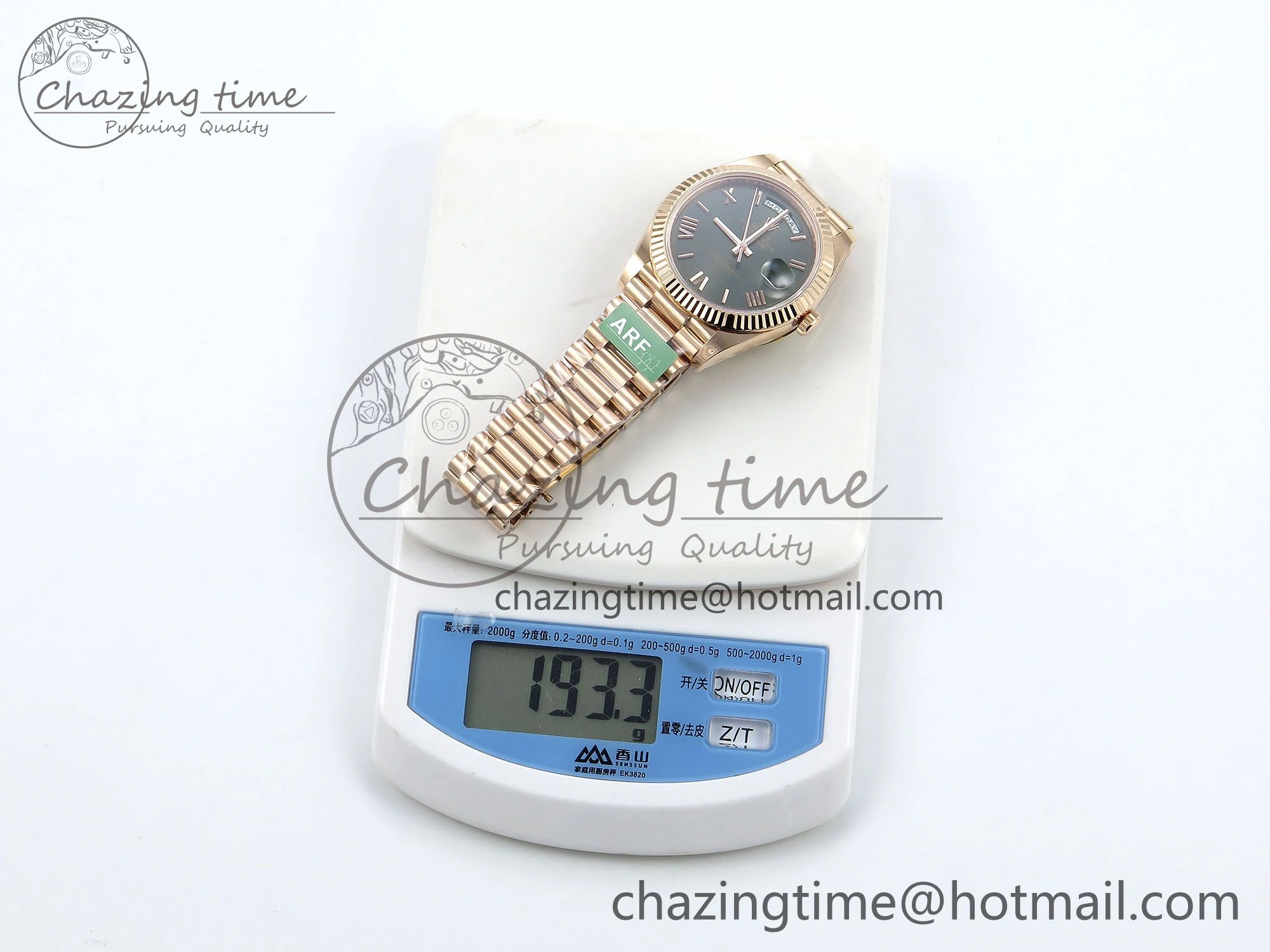 Day Date 40 RG 228235 ARF 1:1 Best Edition Green Roman Dial on President Bracelet VR3255 (Gain Weight）