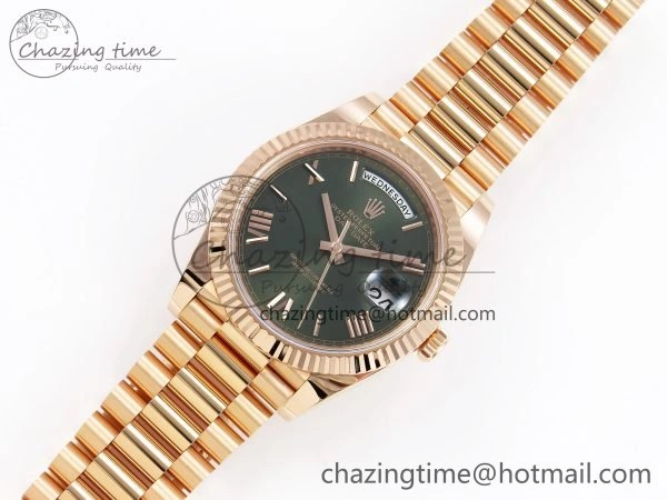 Day Date 40 RG 228235 ARF 1:1 Best Edition Green Roman Dial on President Bracelet VR3255