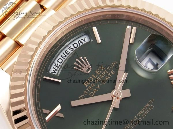 Day Date 40 RG 228235 ARF 1:1 Best Edition Green Roman Dial on President Bracelet VR3255