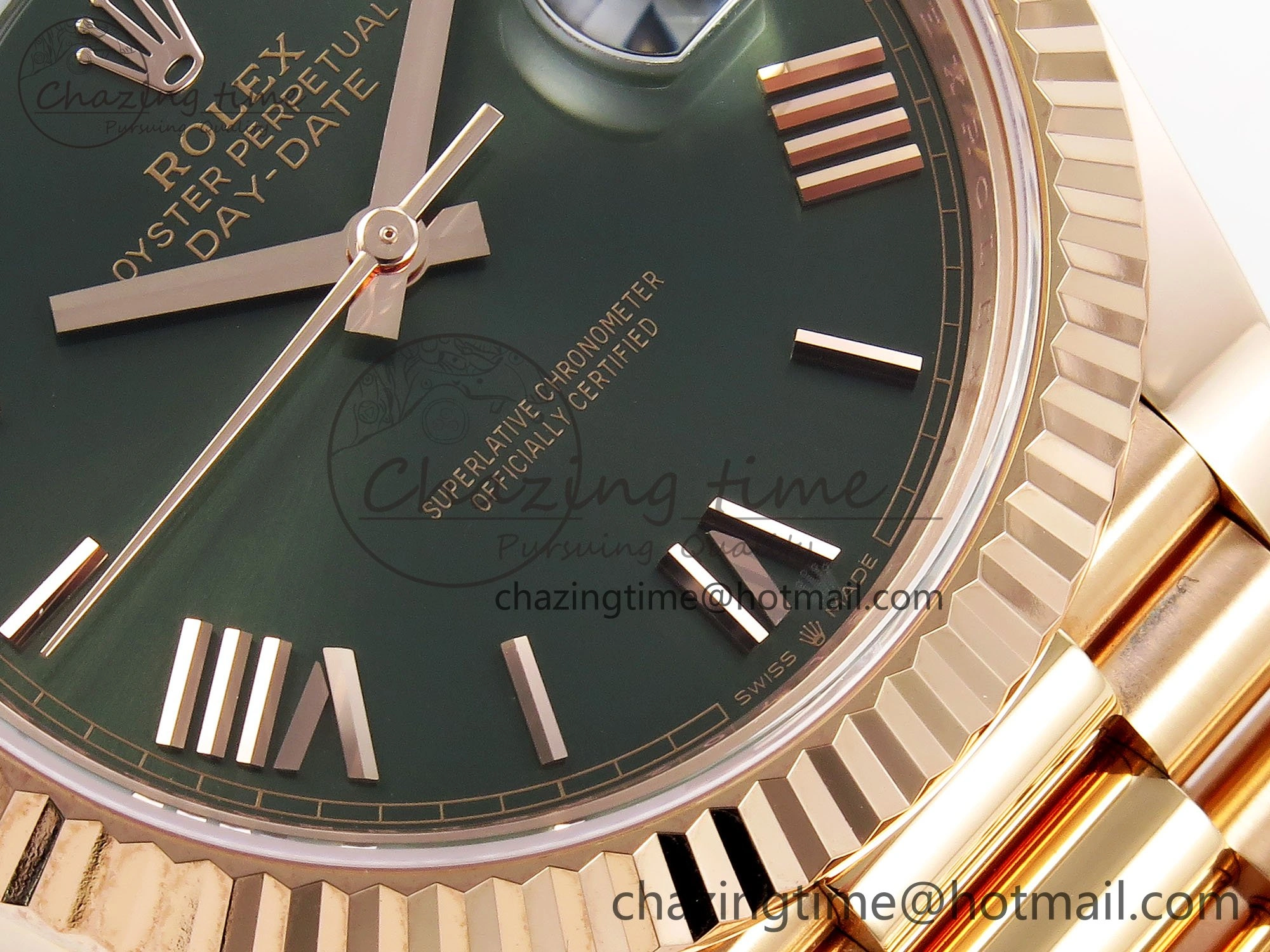 Day Date 40 RG 228235 ARF 1:1 Best Edition Green Roman Dial on President Bracelet VR3255