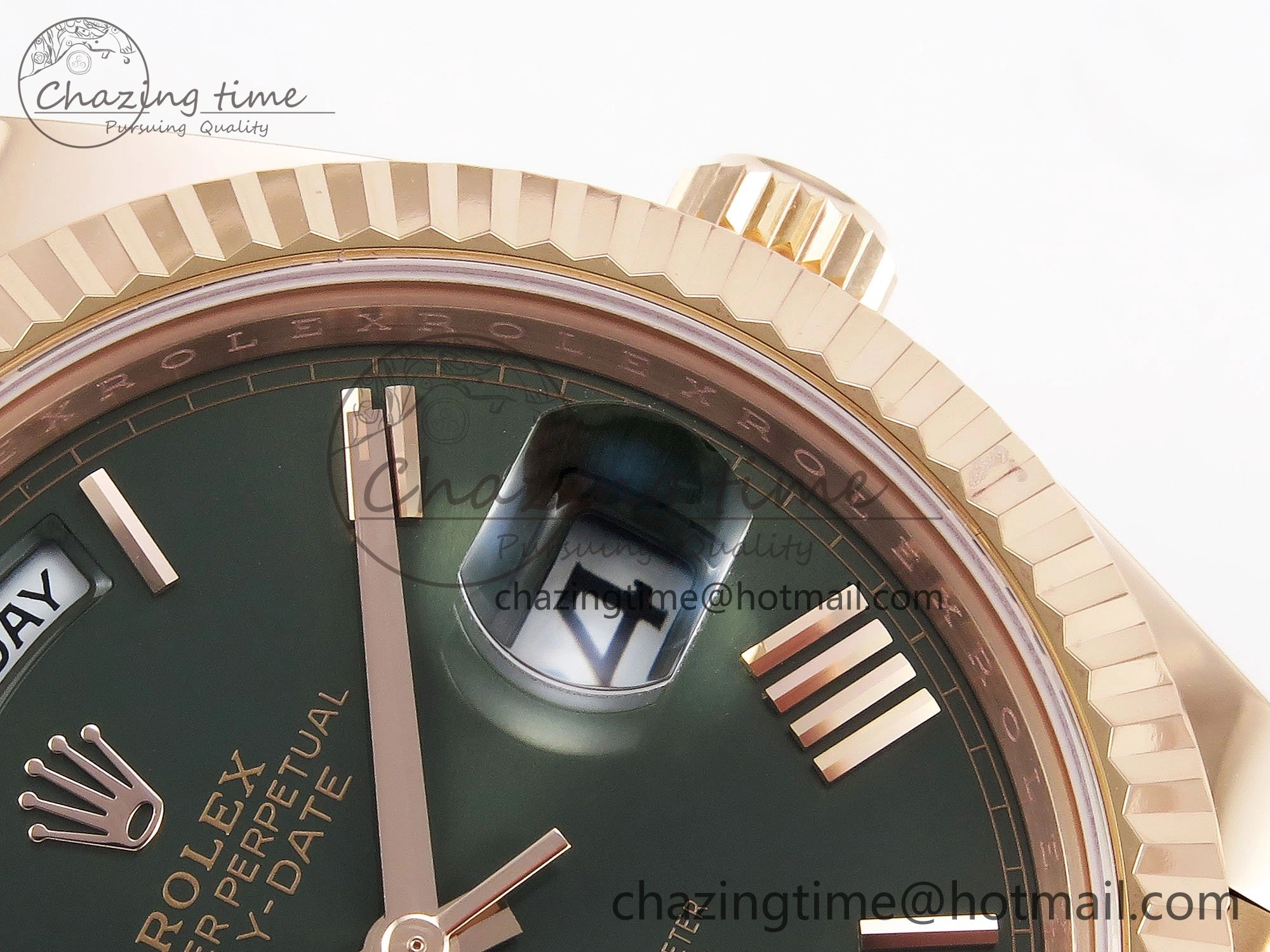 Day Date 40 RG 228235 ARF 1:1 Best Edition Green Roman Dial on President Bracelet VR3255