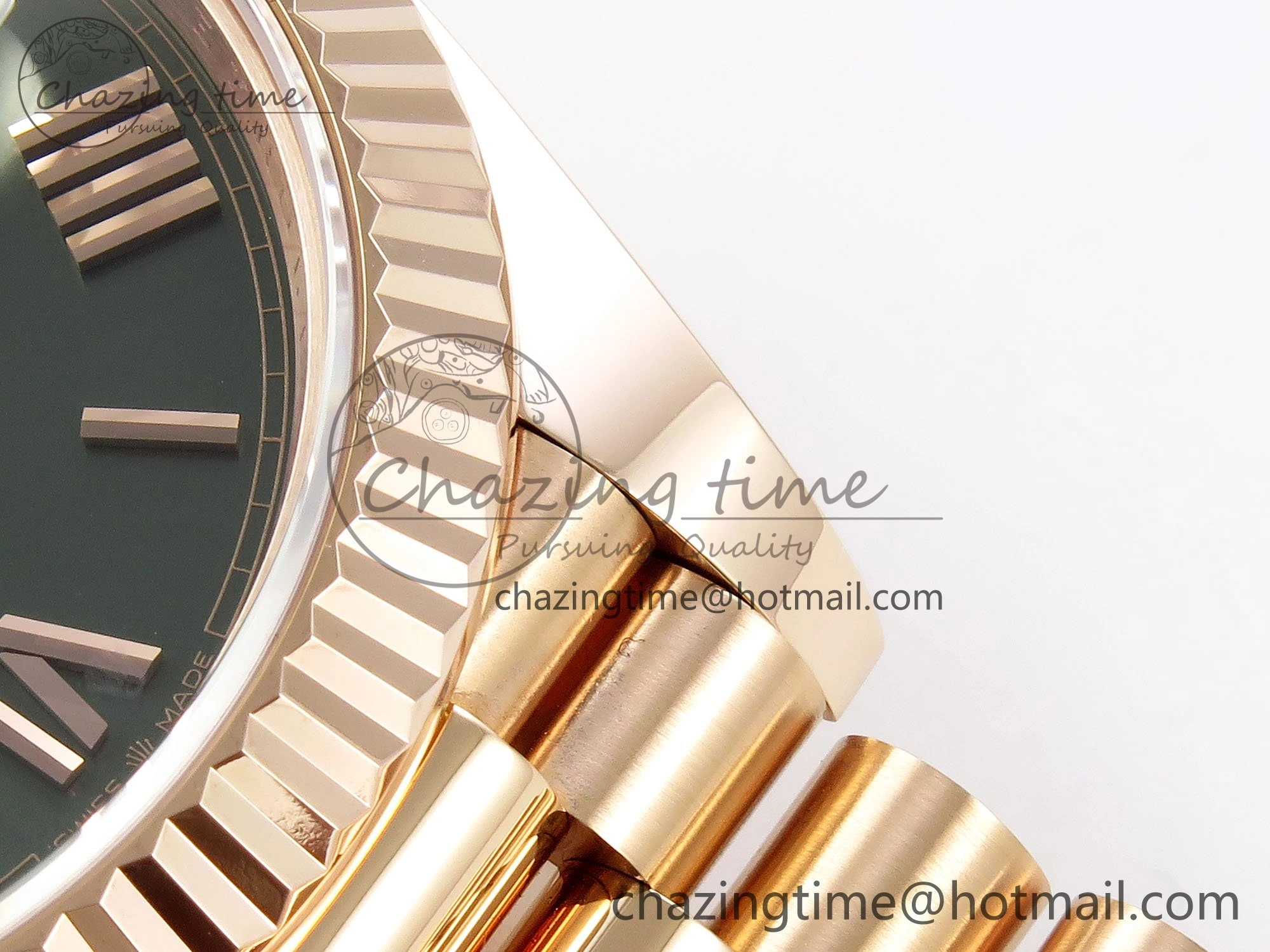 Day Date 40 RG 228235 ARF 1:1 Best Edition Green Roman Dial on President Bracelet VR3255