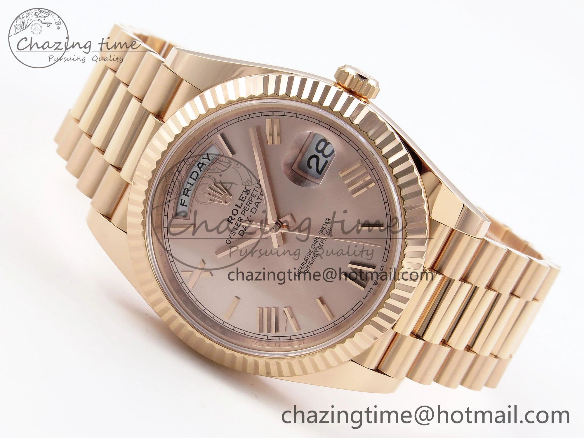 Day Date 40 RG 228235 ARF 1:1 Best Edition RG Roman Dial on President Bracelet VR3255