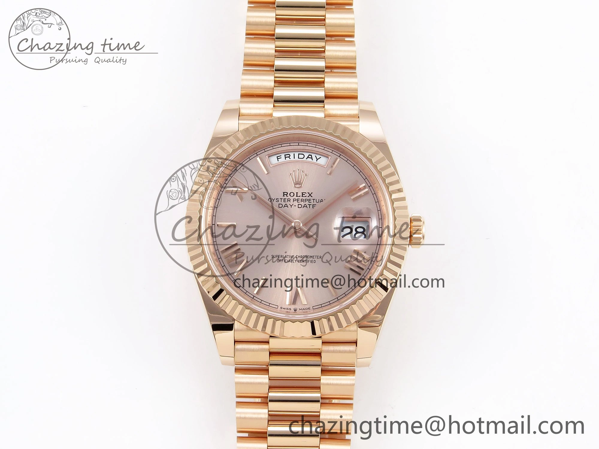 Day Date 40 RG 228235 ARF 1:1 Best Edition RG Roman Dial on President Bracelet VR3255