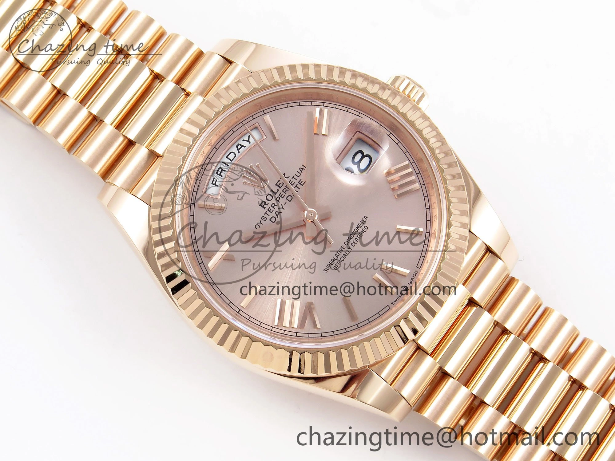 Day Date 40 RG 228235 ARF 1:1 Best Edition RG Roman Dial on President Bracelet VR3255